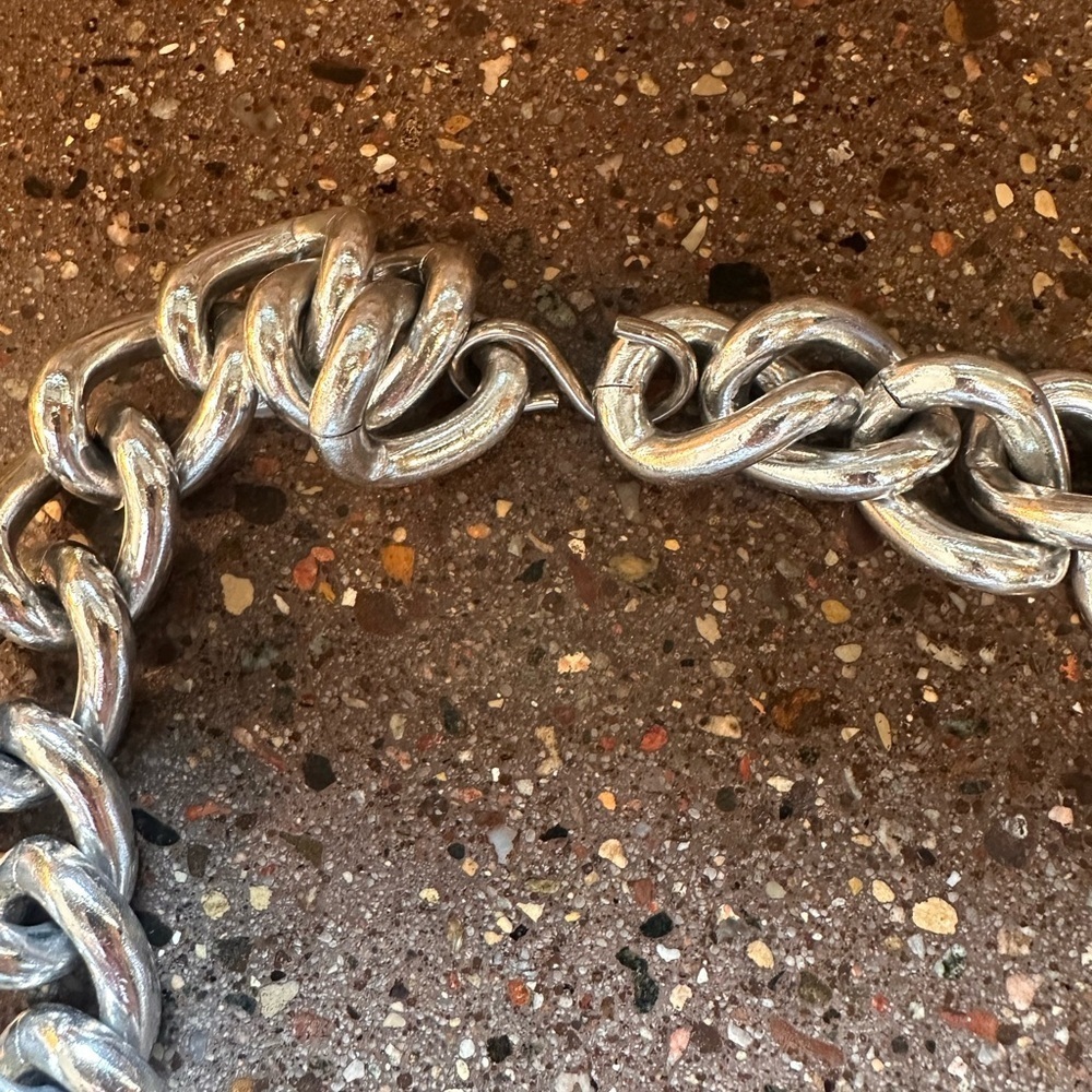 Vintage Heavy Link Silver tone necklace - Picture 3 of 4